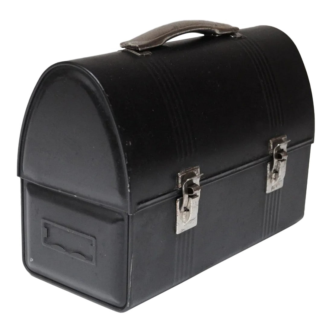 Vintage Black Industrial Domed Tin Work Lunch Box (1 of 12)