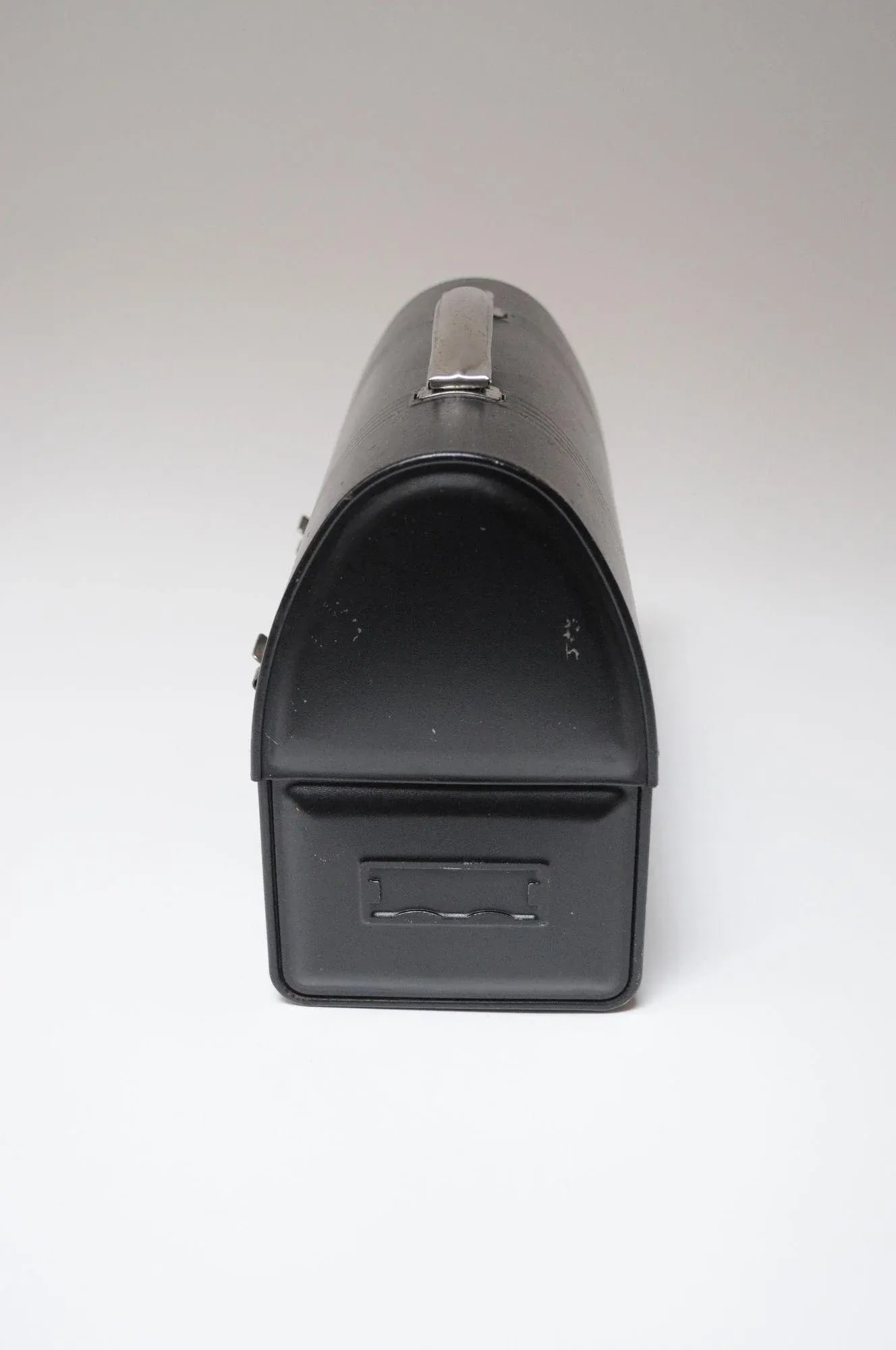 Vintage Black Industrial Domed Tin Work Lunch Box - 4