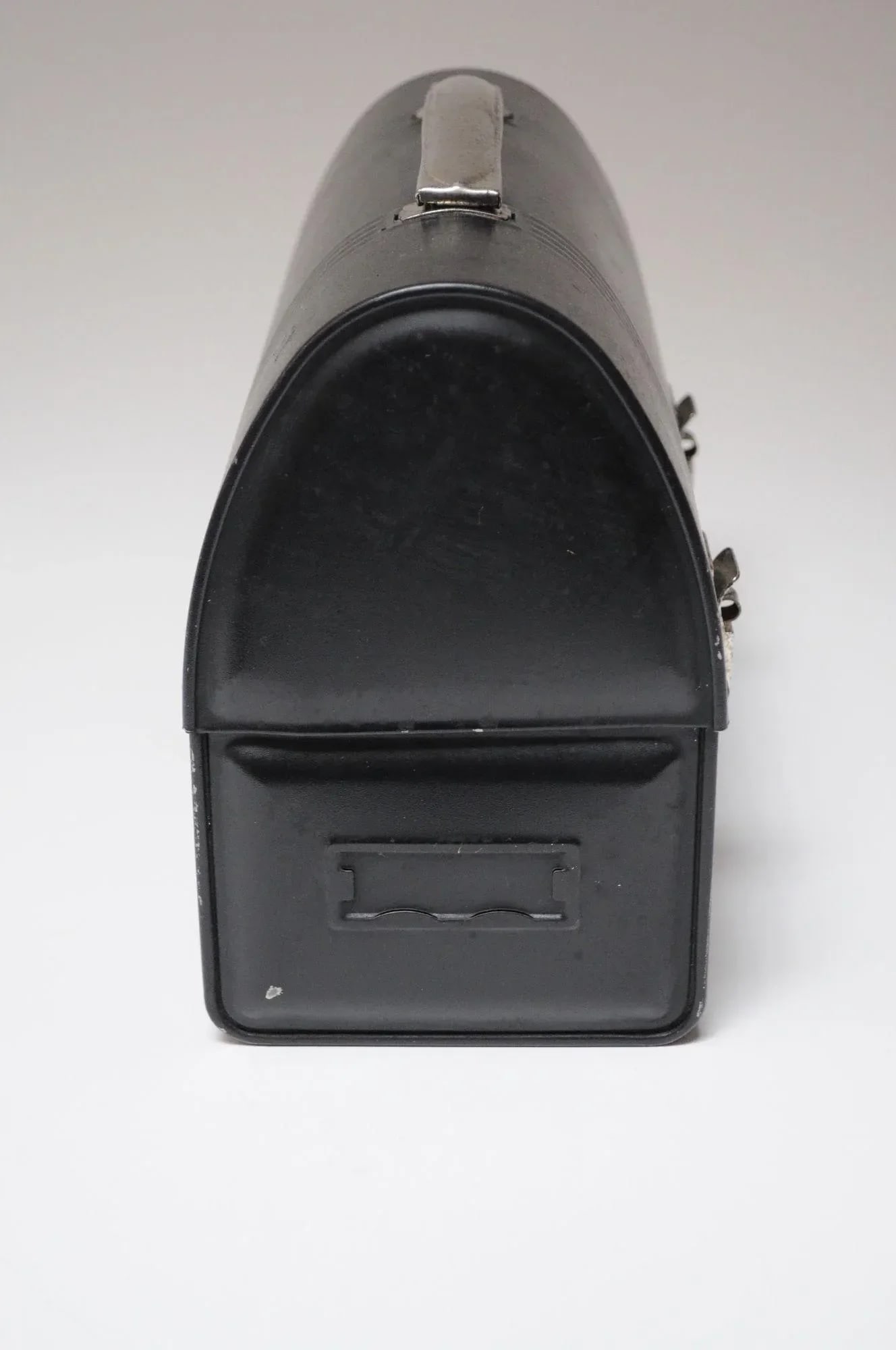 Vintage Black Industrial Domed Tin Work Lunch Box - 5