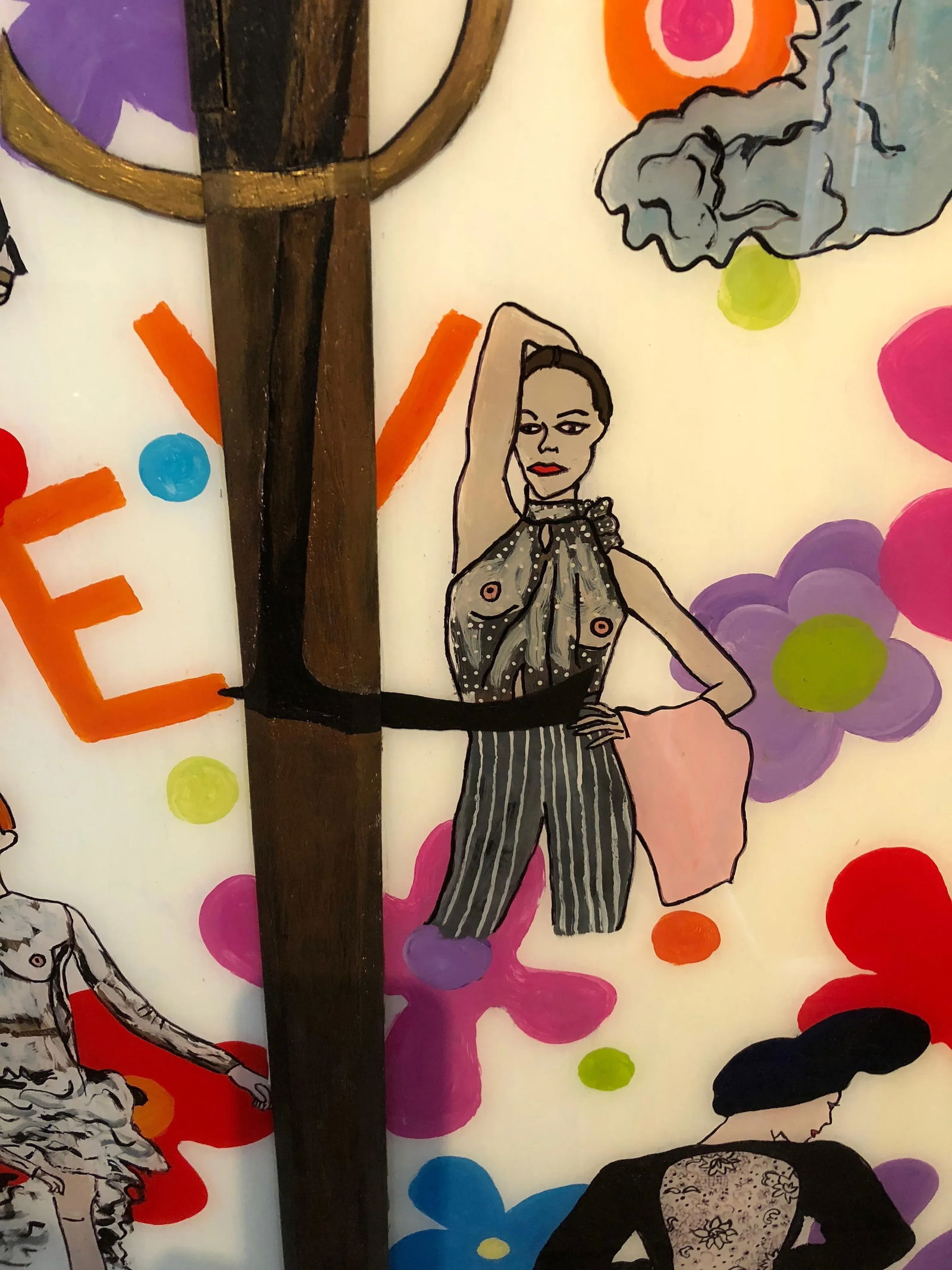 Original Contemporary Painting on Glass Homage to Yves Saint Laurent - 7