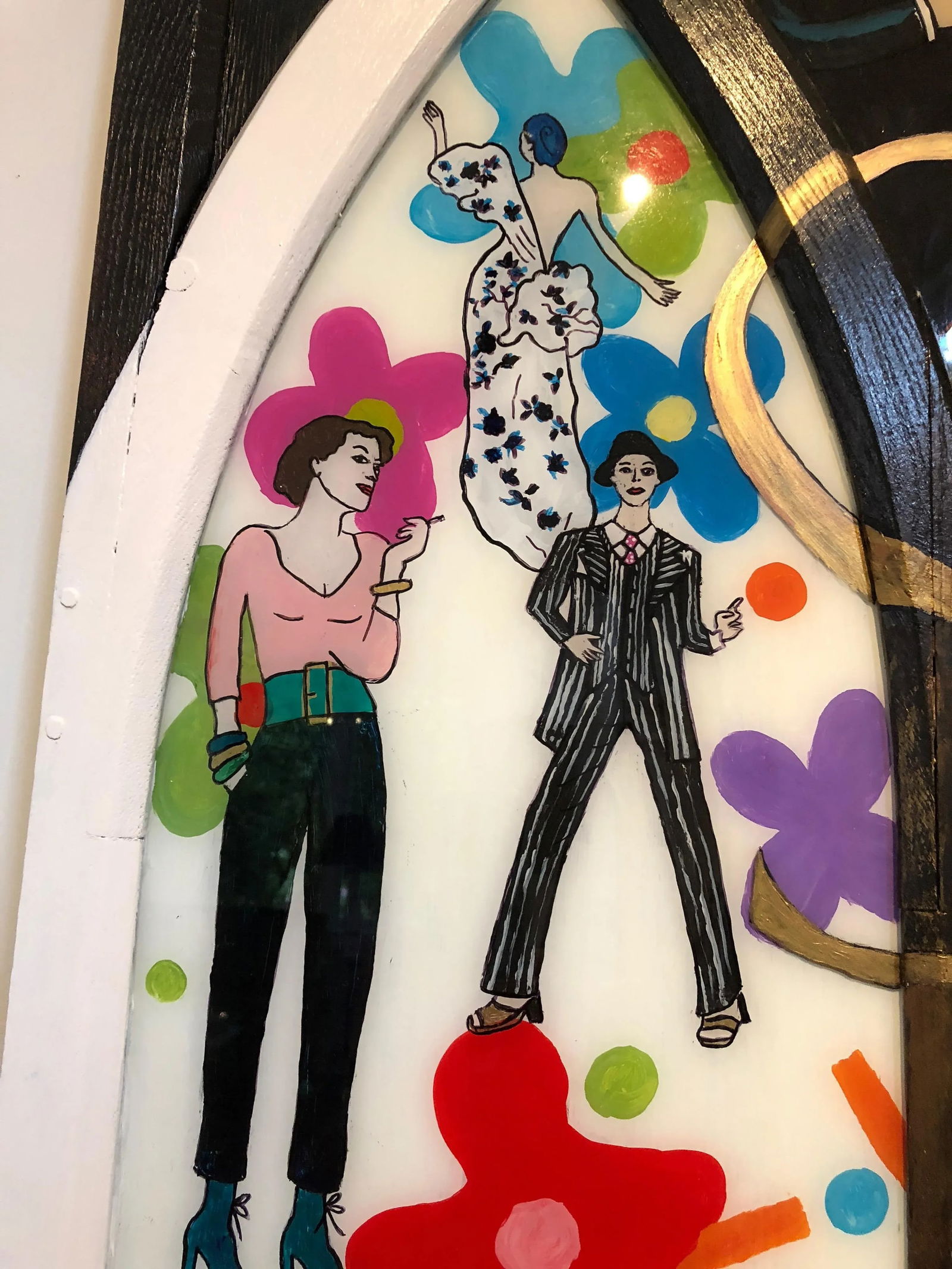 Original Contemporary Painting on Glass Homage to Yves Saint Laurent - 8