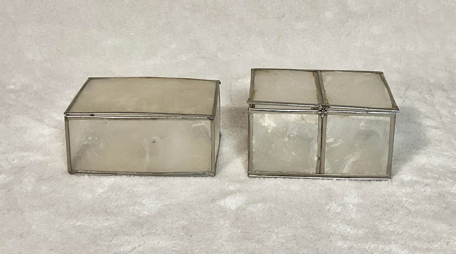 Vintage Horchow Collection Philippines Capiz Shell Table Place Markers With Boxes, 15 Piece - 6