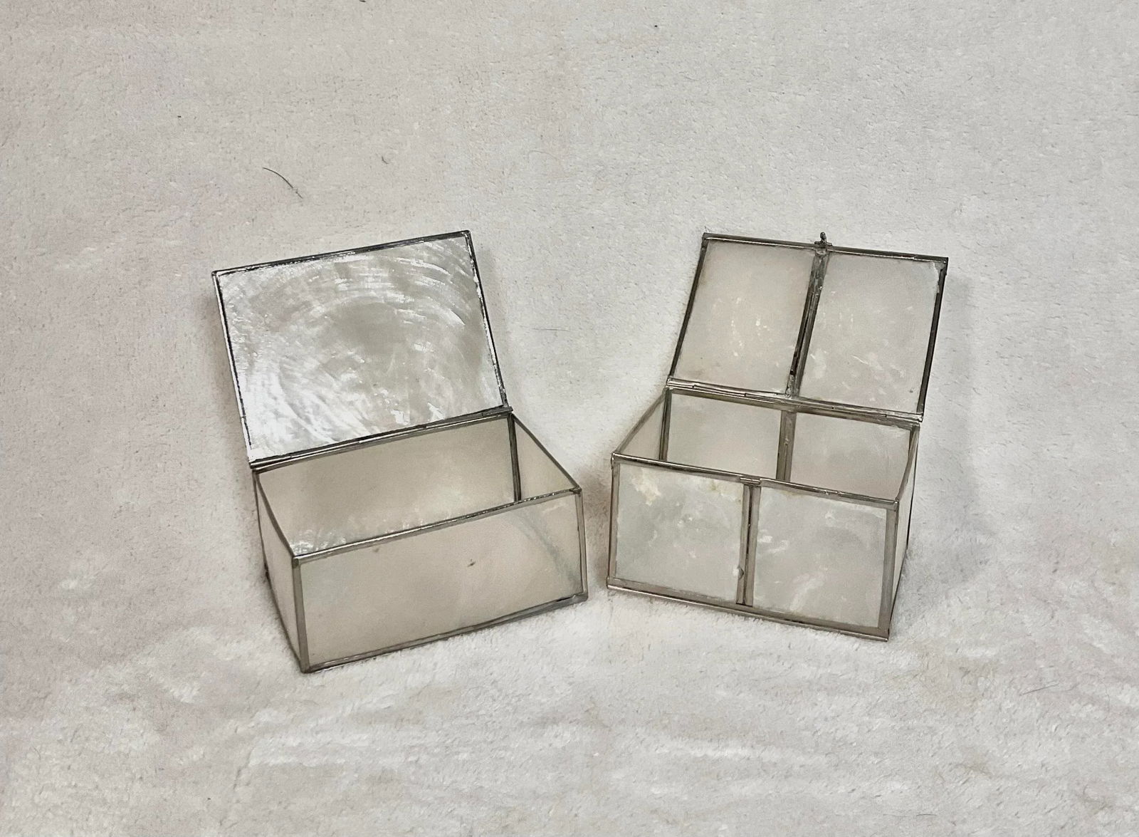 Vintage Horchow Collection Philippines Capiz Shell Table Place Markers With Boxes, 15 Piece - 7