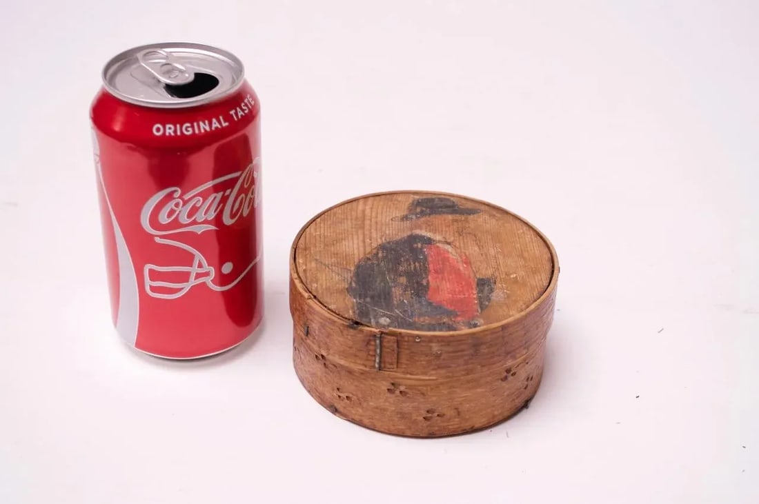 Antique English Snuff Box / Pipe Tobacco Case With Hand-Painted Decoration - 6