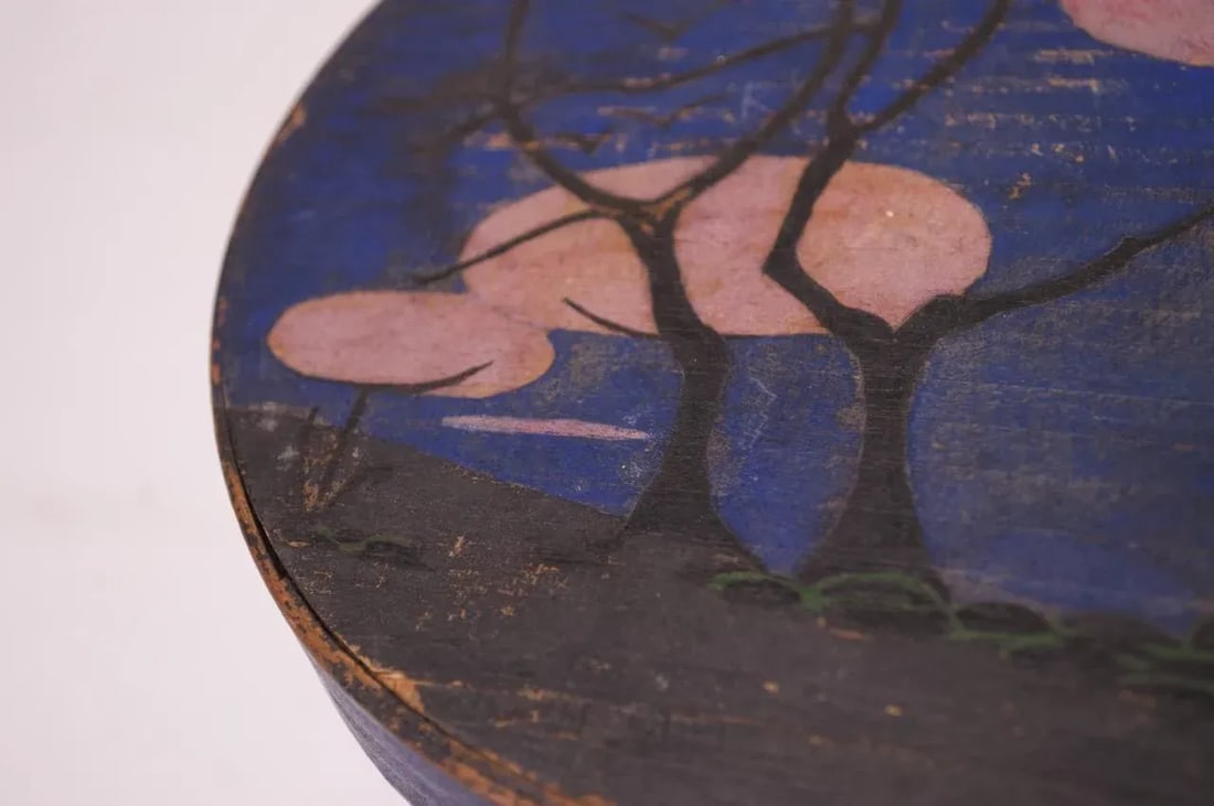 Early 20th Century Americana Pantry Box in Indigo With Tree Motif - 9