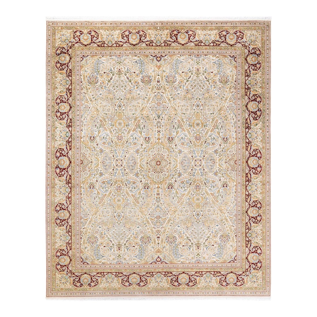 Mogul, One-of-a-Kind Hand-Knotted Area Rug - Ivory, 8' 1" x 10' 0": With understated palettes and allover designs, the rugs in the Mogul Collection will bring timeless sophistication to any room. Influenced by a spectrum of Turkish, Indian, and Persian designs, the ar