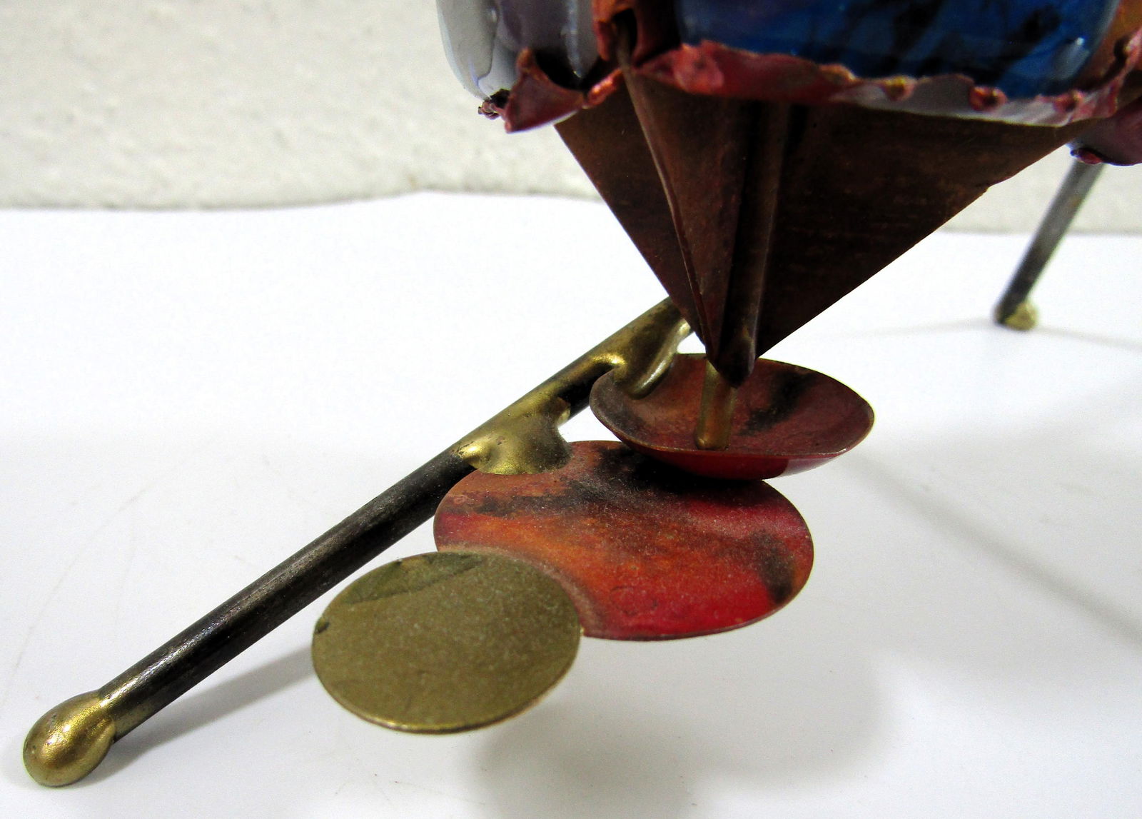 1980s Artist Gary Rosenthal Copper Brass Fused Glass Kinetic Dreidel Sculpture - 12