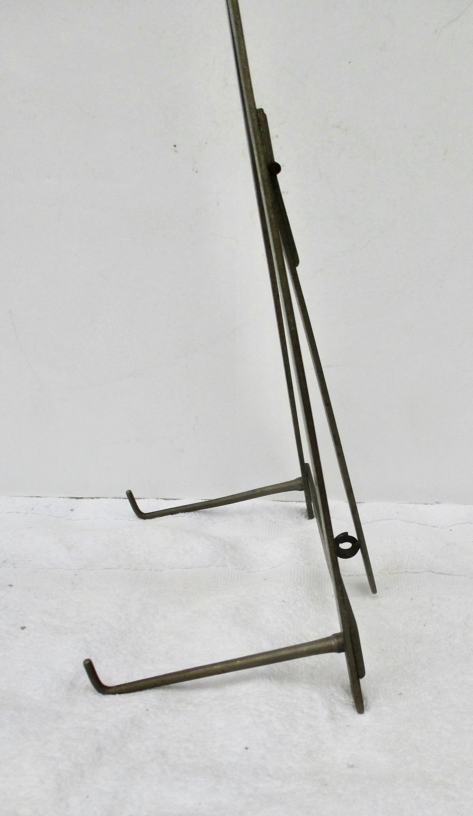 Steel Alloy Metal Table and Wall Easel for Sculptural Plaques Circa 80s. - 4