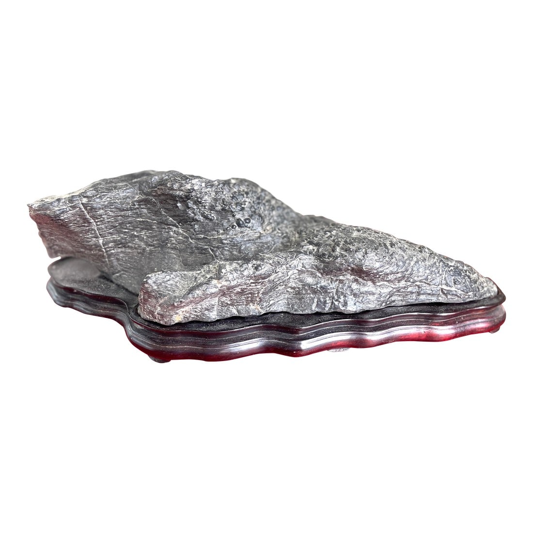 Chinese Scholar Stone: This extraordinary Chinese scholar's stone is one of a small collection I have on offer (see last image for others). The aesthetics of a scholar's rock is based on subtleties of color, shape, markings