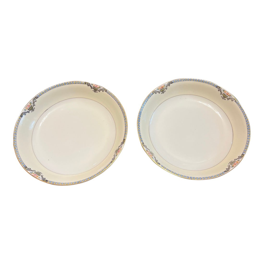 Pair of 1970s White Noritake Plates With Floral Rims (1 of 6)