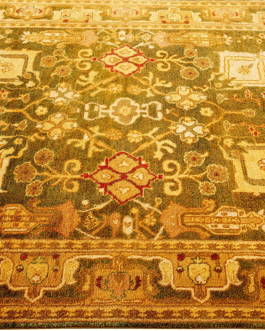 Ottoman, One-of-a-Kind Hand-Knotted Area Rug - Gold, 4' 1" x 6' 2" - 4