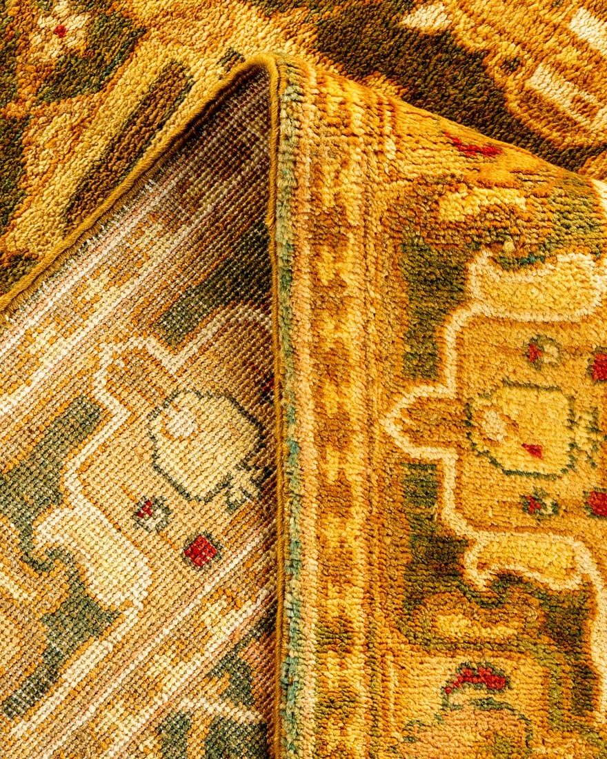 Ottoman, One-of-a-Kind Hand-Knotted Area Rug - Gold, 4' 1" x 6' 2" - 6