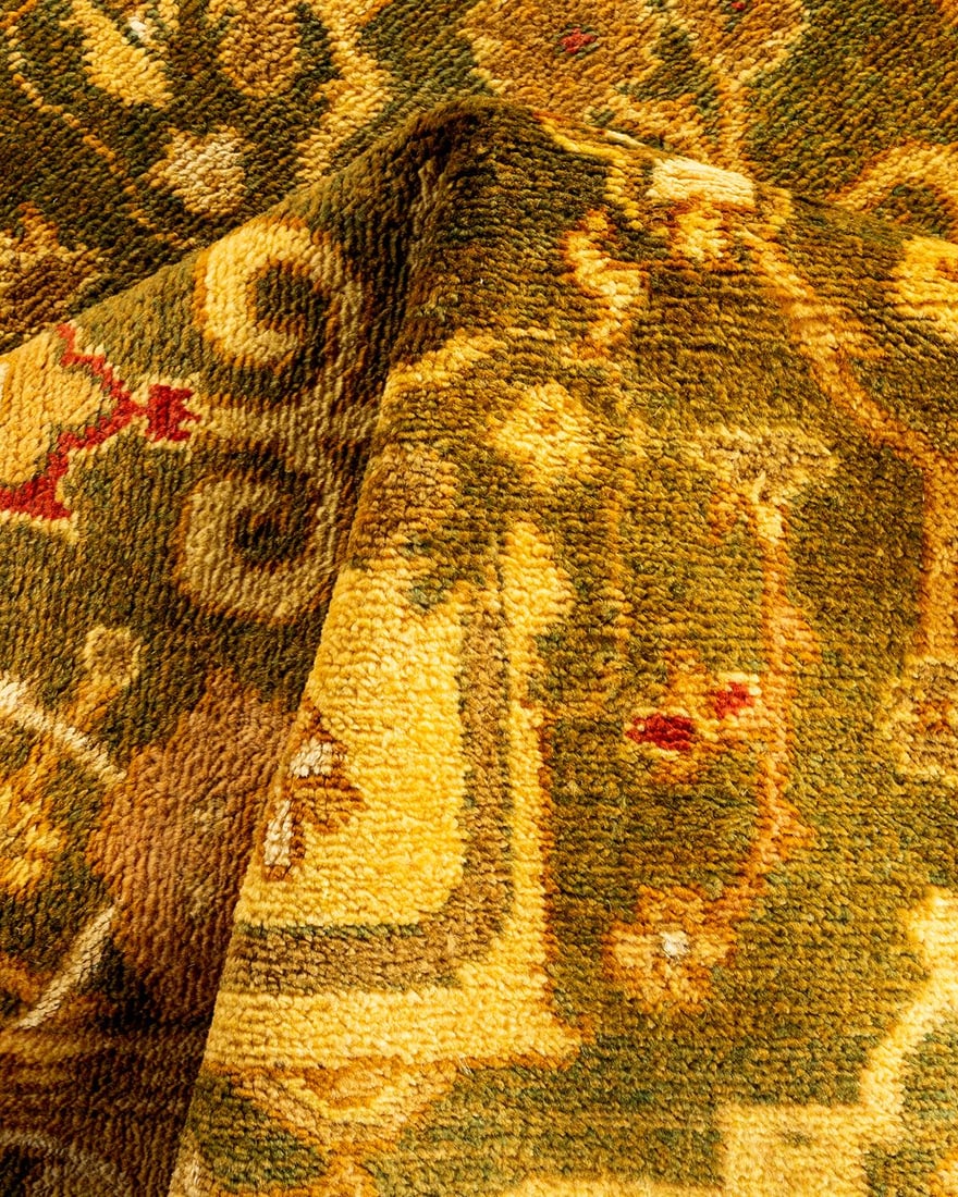 Ottoman, One-of-a-Kind Hand-Knotted Area Rug - Gold, 4' 1" x 6' 2" - 7