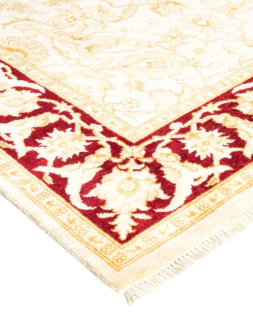 Eclectic, One-of-a-Kind Hand-Knotted Area Rug - Ivory, 4' 1" x 6' 3" - 2