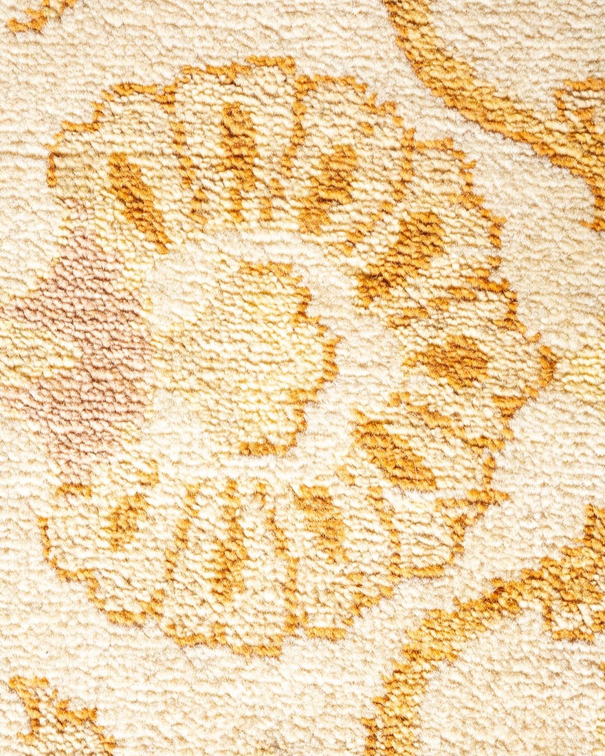 Eclectic, One-of-a-Kind Hand-Knotted Area Rug - Ivory, 4' 1" x 6' 3" - 3