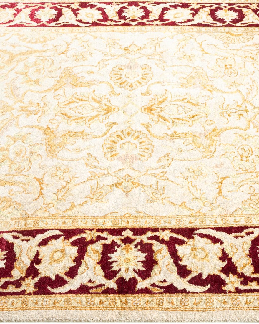 Eclectic, One-of-a-Kind Hand-Knotted Area Rug - Ivory, 4' 1" x 6' 3" - 4