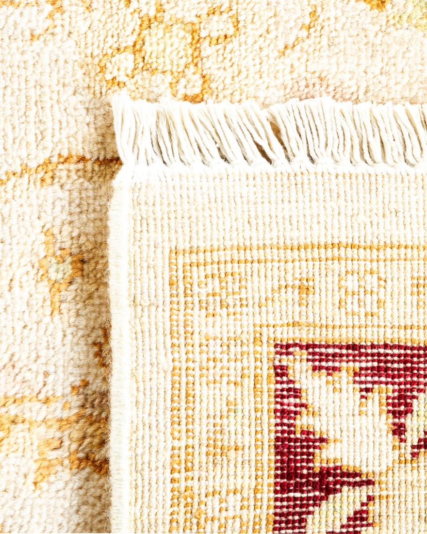 Eclectic, One-of-a-Kind Hand-Knotted Area Rug - Ivory, 4' 1" x 6' 3" - 5