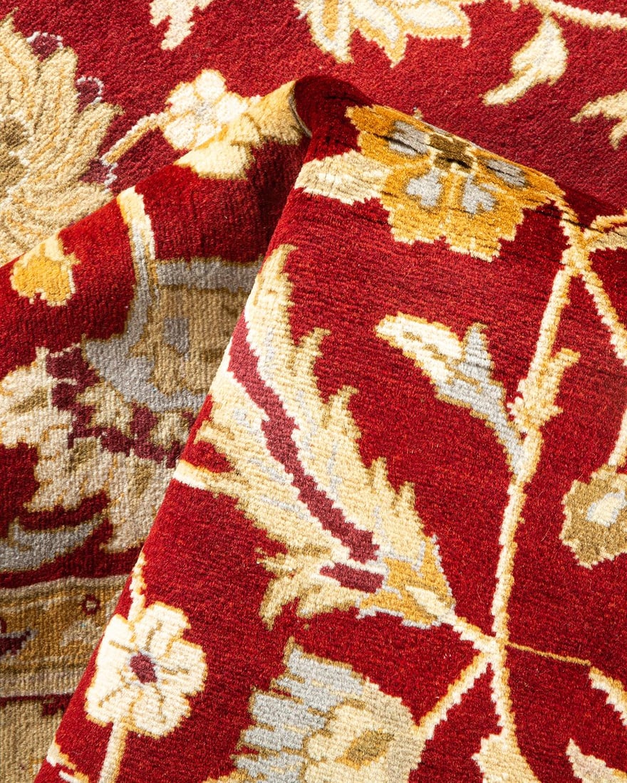 Mogul, One-of-a-Kind Hand-Knotted Area Rug - Red, 4' 3" x 6' 3" - 7