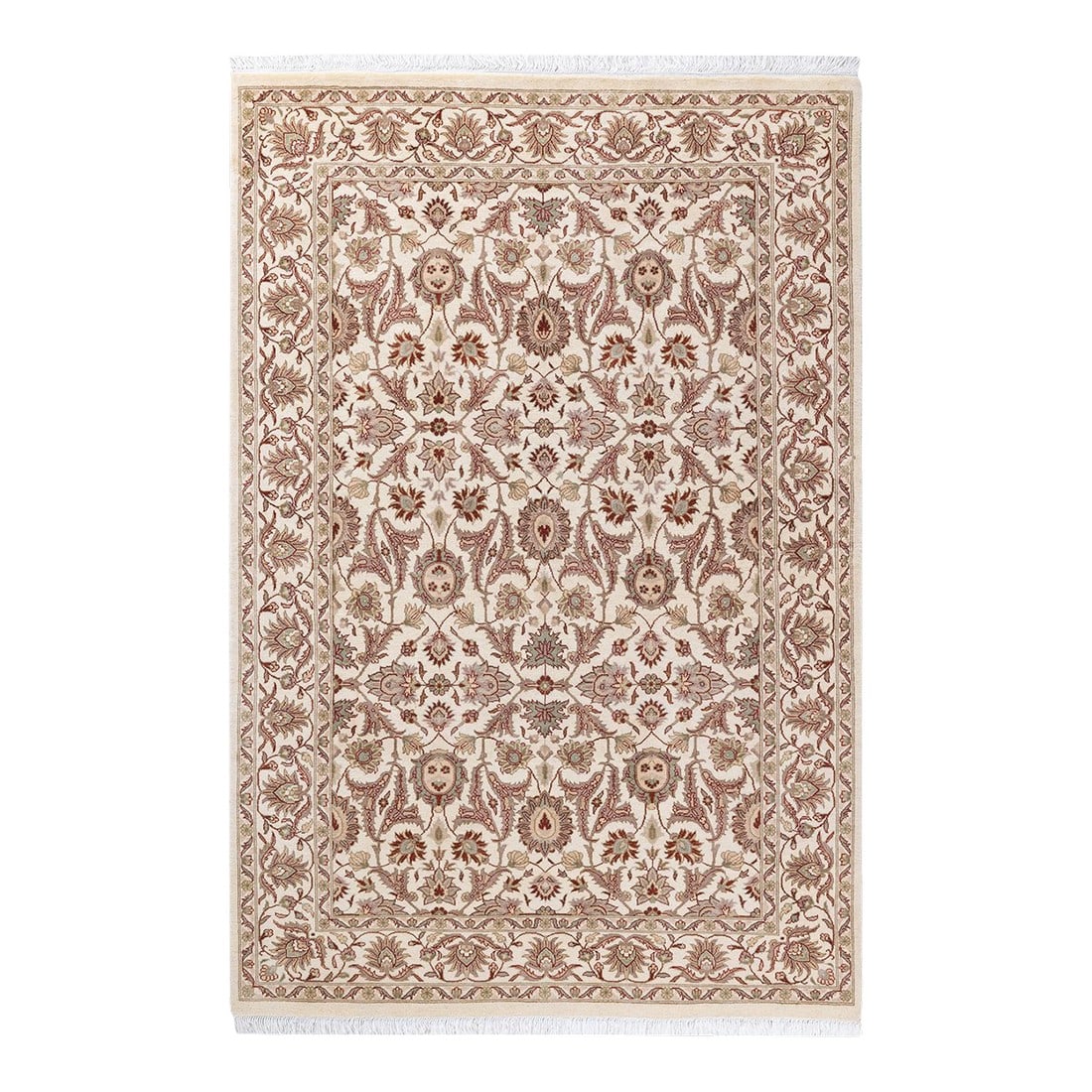 Mogul, One-of-a-Kind Hand-Knotted Area Rug - Ivory, 4' 3" x 6' 3": With understated palettes and allover designs, the rugs in the Mogul Collection will bring timeless sophistication to any room. Influenced by a spectrum of Turkish, Indian, and Persian designs, the ar