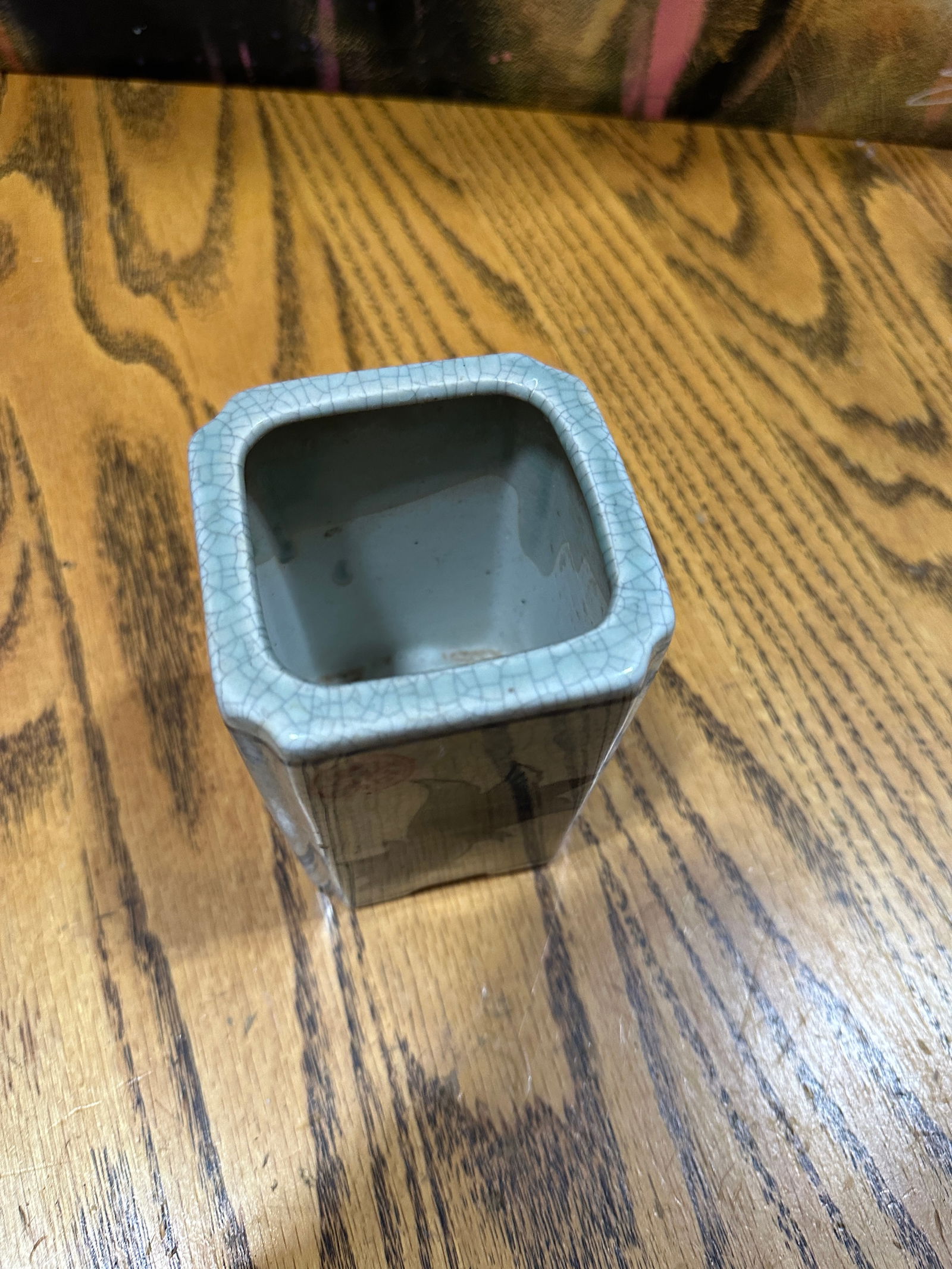 1970s Asian Blue and White Square Vase - 5