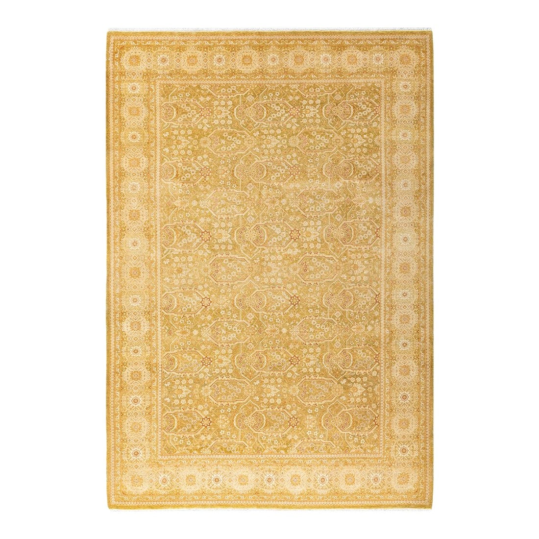 Mogul, One-of-a-Kind Hand-Knotted Area Rug - Green, 6' 2" x 8' 10": With understated palettes and allover designs, the rugs in the Mogul Collection will bring timeless sophistication to any room. Influenced by a spectrum of Turkish, Indian, and Persian designs, the