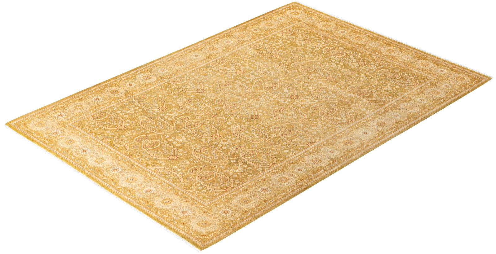 Mogul, One-of-a-Kind Hand-Knotted Area Rug - Green, 6' 2" x 8' 10" - 8