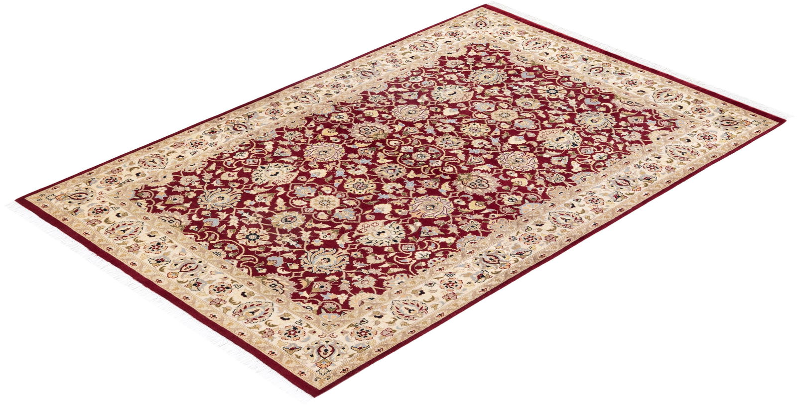 Mogul, One-of-a-Kind Hand-Knotted Area Rug - Orange, 4' 1" x 6' 3" - 8