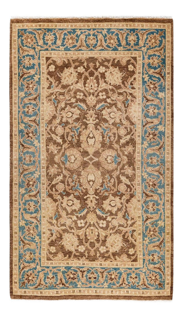 Ottoman, One-of-a-Kind Hand-Knotted Area Rug - Brown, 3' 1" x 5' 4": Persian rug-making at its finest inspired the rich colors, elaborate geometric motifs, and botanical detailing of the Serapi collection. With as many as 100 knots per inch, these handcrafted rugs are