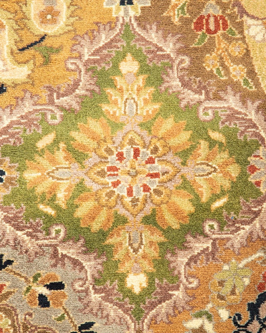 Mogul, One-of-a-Kind Hand-Knotted Runner Rug - Yellow, 3' 0" x 10' 1" - 3