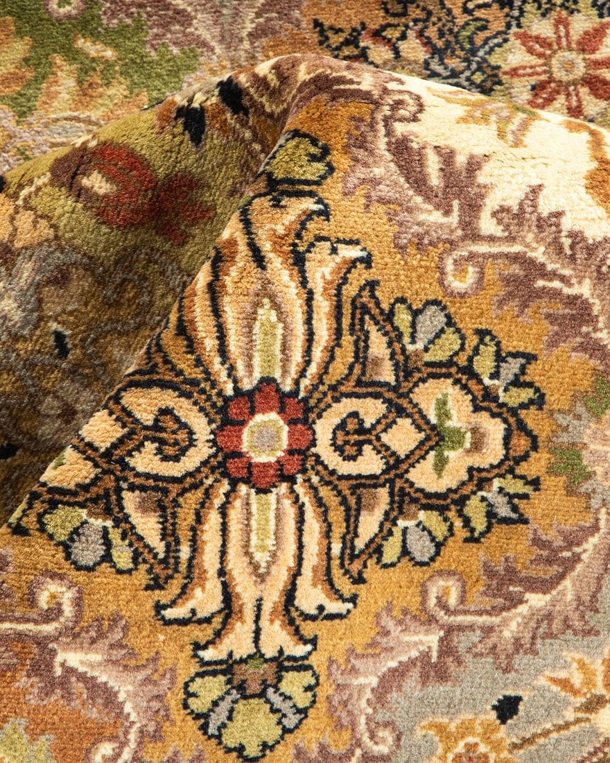 Mogul, One-of-a-Kind Hand-Knotted Runner Rug - Yellow, 3' 0" x 10' 1" - 7