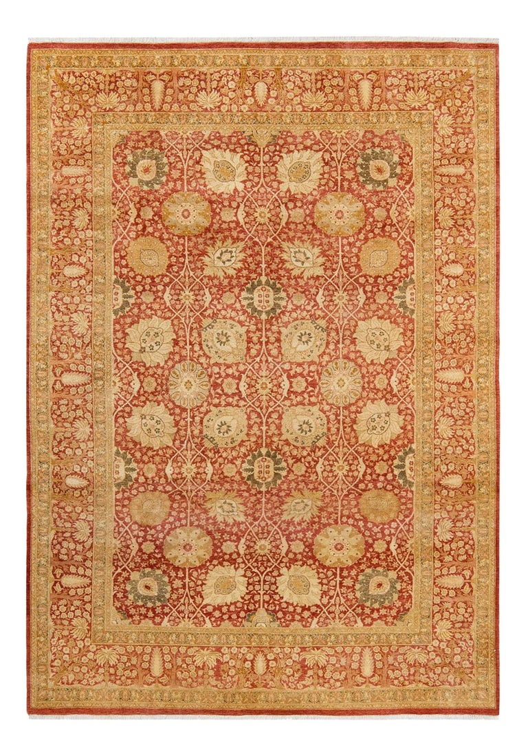 Mogul, One-of-a-Kind Hand-Knotted Area Rug - Orange, 6' 0" x 8' 7": With understated palettes and allover designs, the rugs in the Mogul Collection will bring timeless sophistication to any room. Influenced by a spectrum of Turkish, Indian, and Persian designs, the ar
