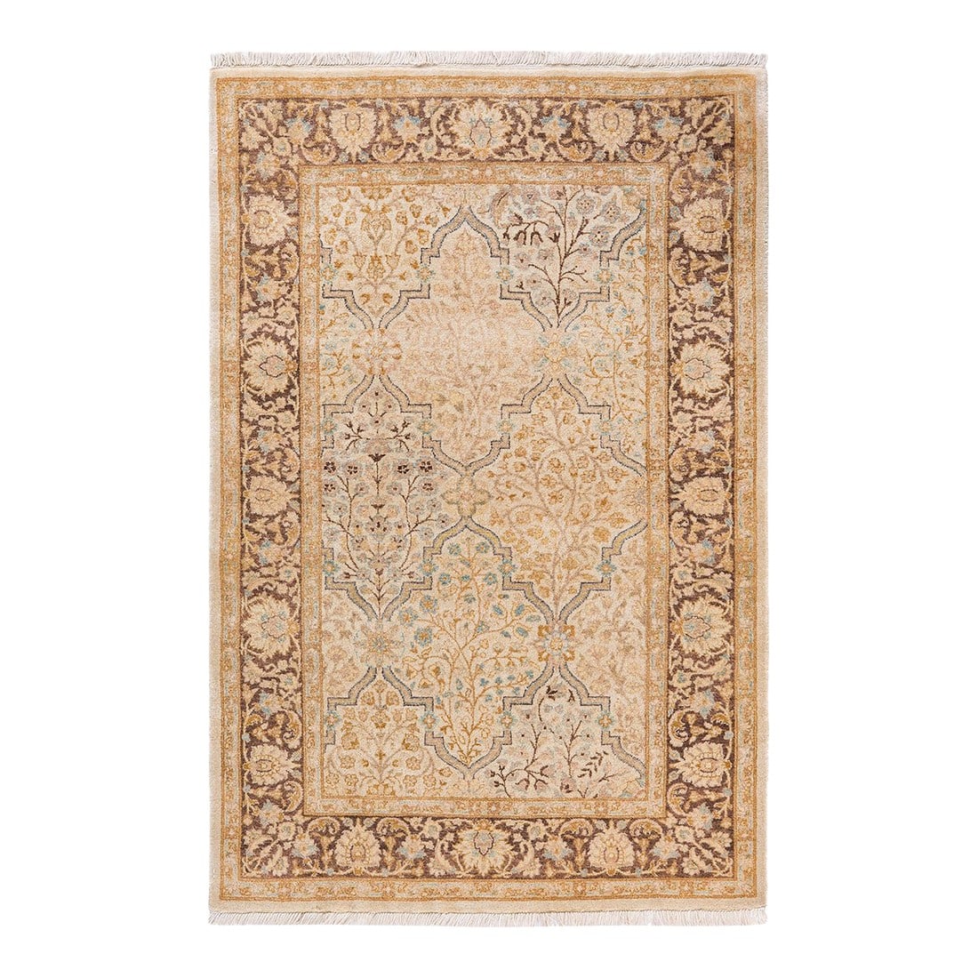 Mogul, One-of-a-Kind Hand-Knotted Area Rug - Ivory, 3' 2" x 4' 10": With understated palettes and allover designs, the rugs in the Mogul Collection will bring timeless sophistication to any room. Influenced by a spectrum of Turkish, Indian, and Persian designs, the ar