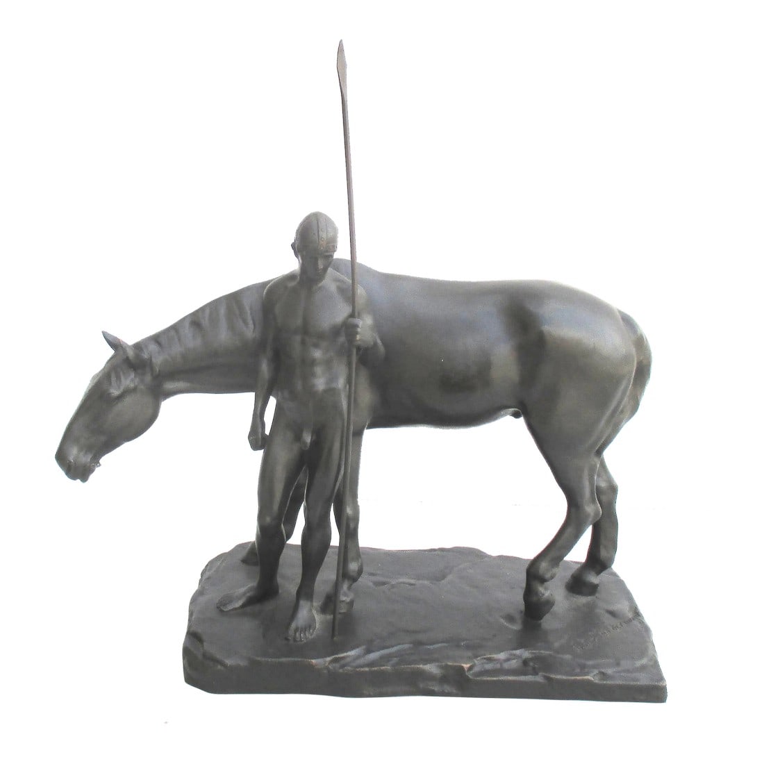 L. Vordermayer Antique Bronze Spearman and Horse Circa 1900 (1 of 9)