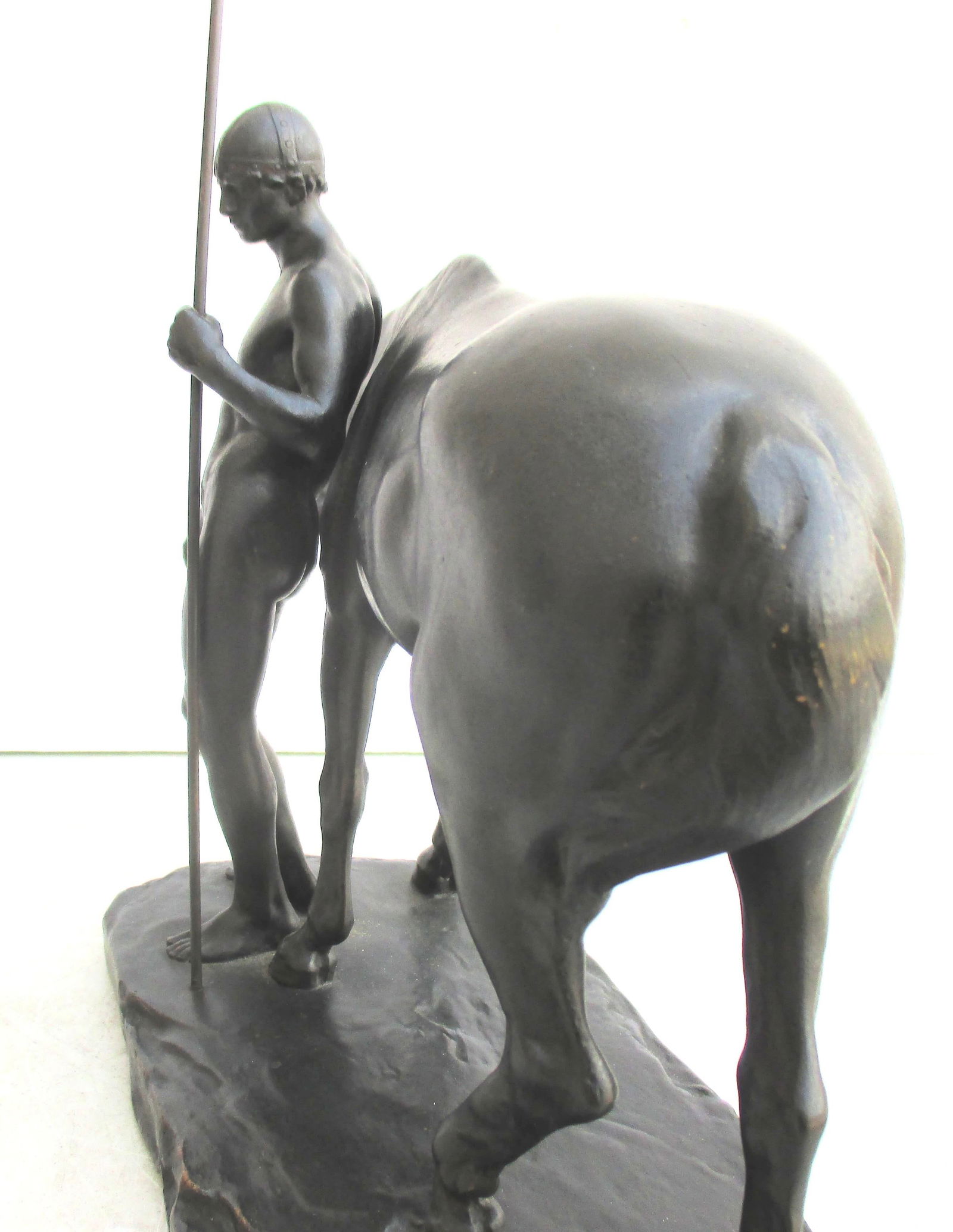 L. Vordermayer Antique Bronze Spearman and Horse Circa 1900 - 3