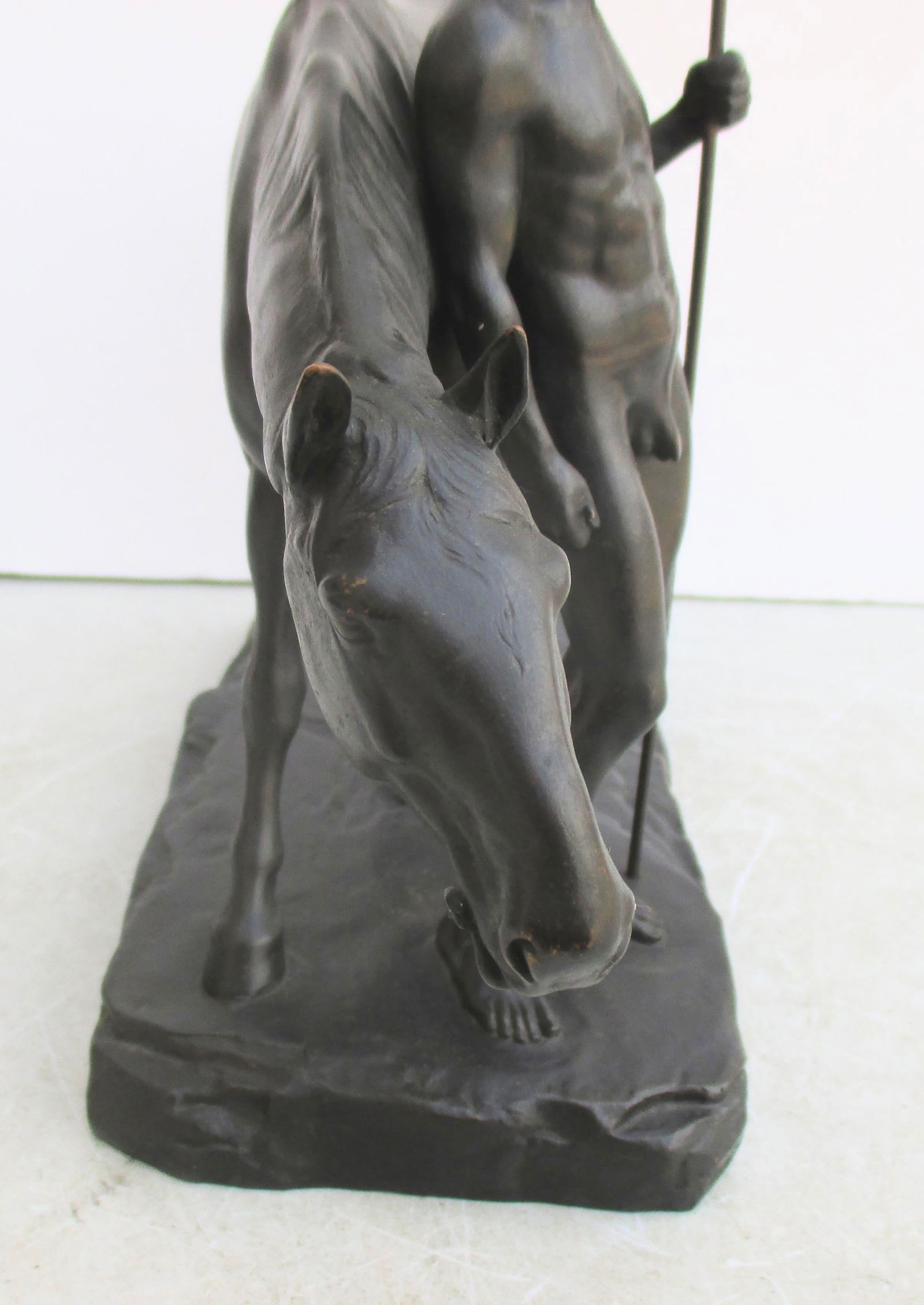 L. Vordermayer Antique Bronze Spearman and Horse Circa 1900 - 5