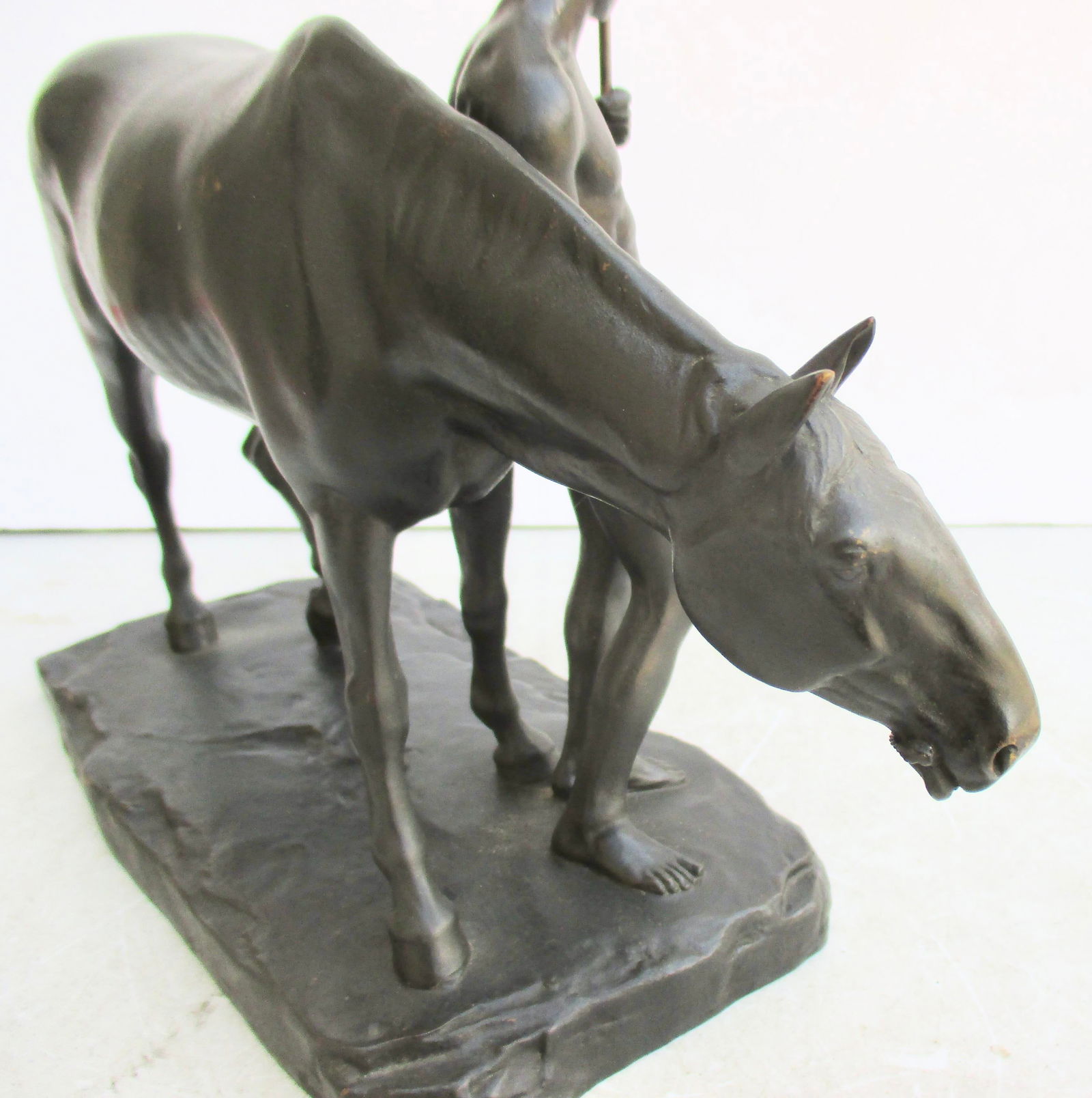 L. Vordermayer Antique Bronze Spearman and Horse Circa 1900 - 6