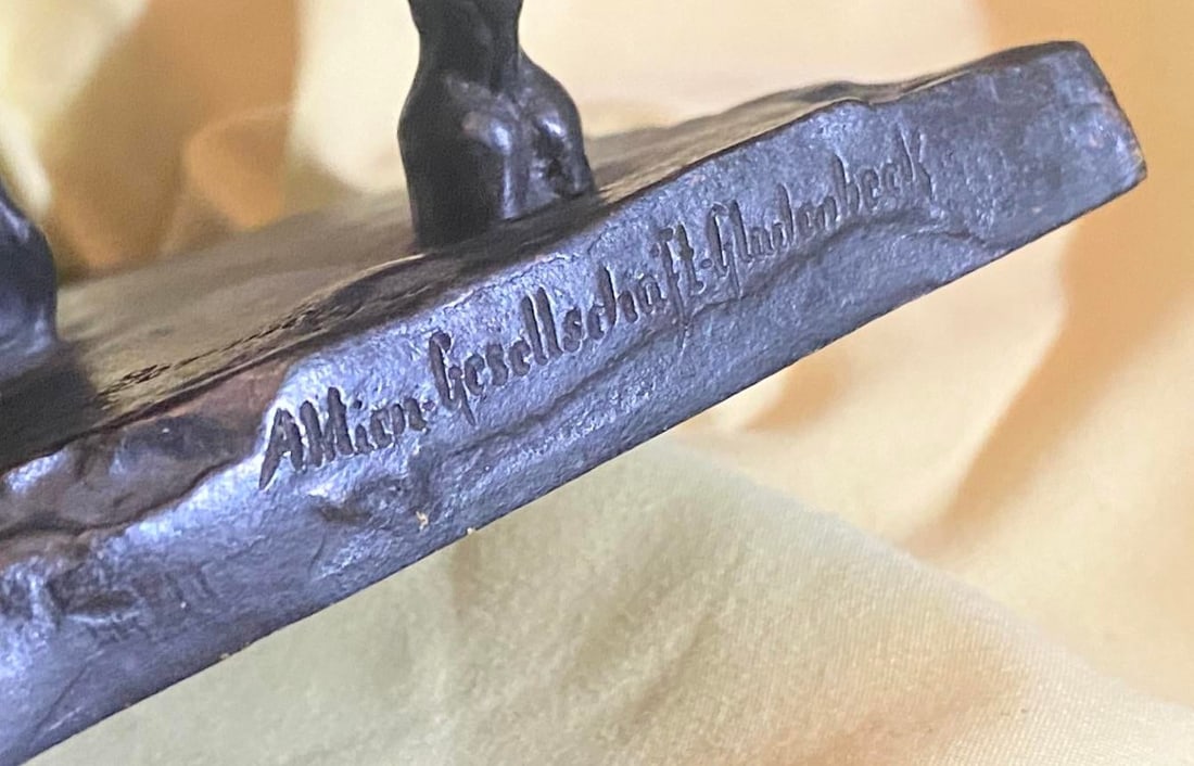 L. Vordermayer Antique Bronze Spearman and Horse Circa 1900 - 9