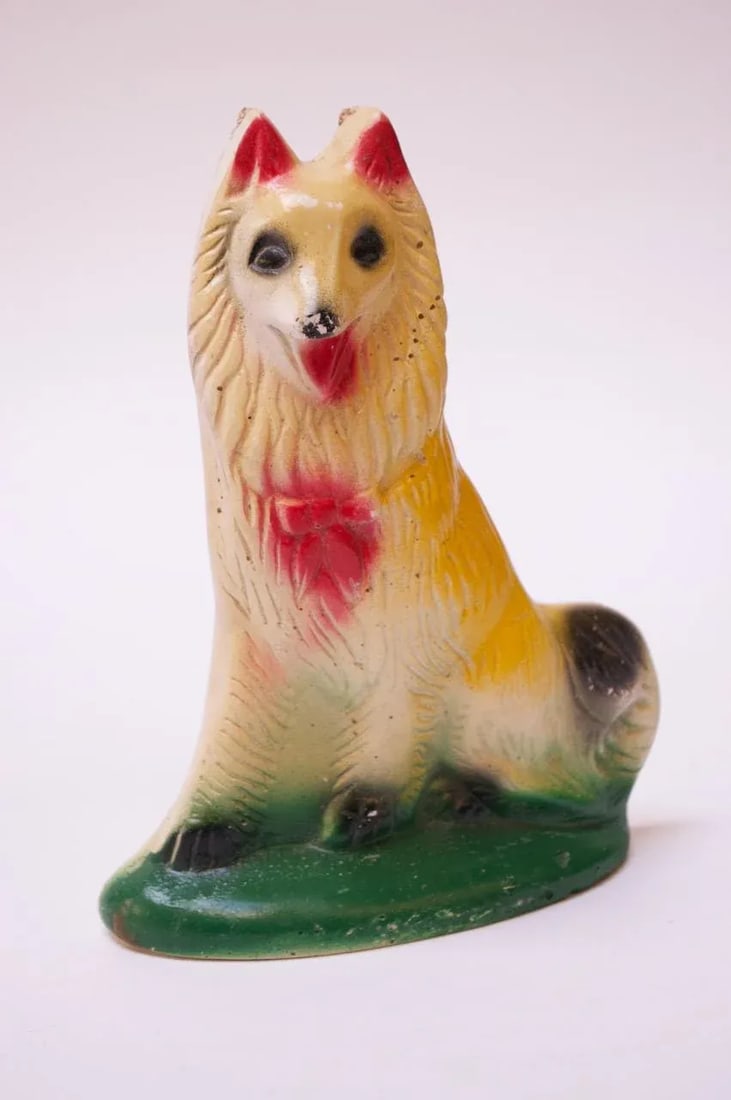 1950s American Painted Chalkware Collie - 11