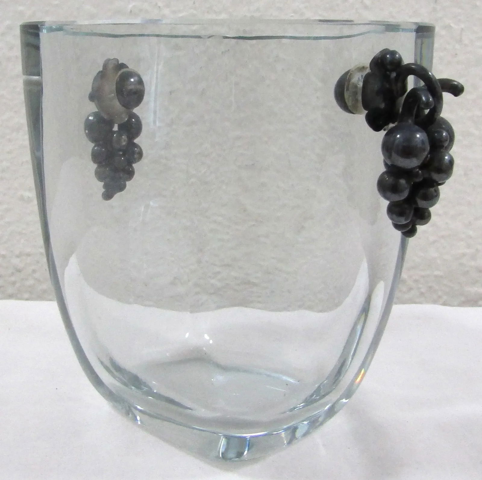 Antique 1940's Danske Guldsmede Handvaerk Dgh Denmark Sterling Glass Vessel Vase - 2