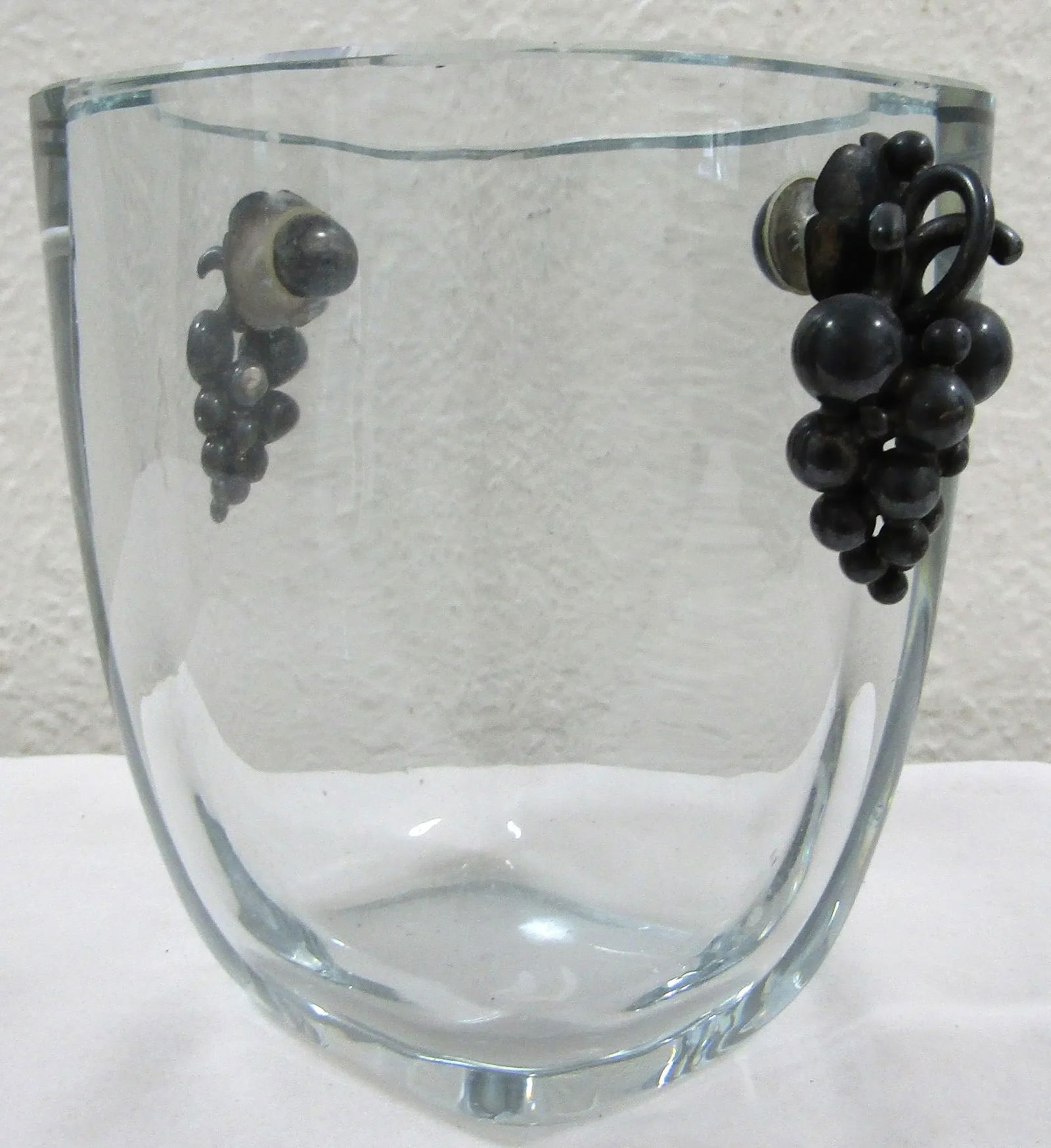 Antique 1940's Danske Guldsmede Handvaerk Dgh Denmark Sterling Glass Vessel Vase - 7