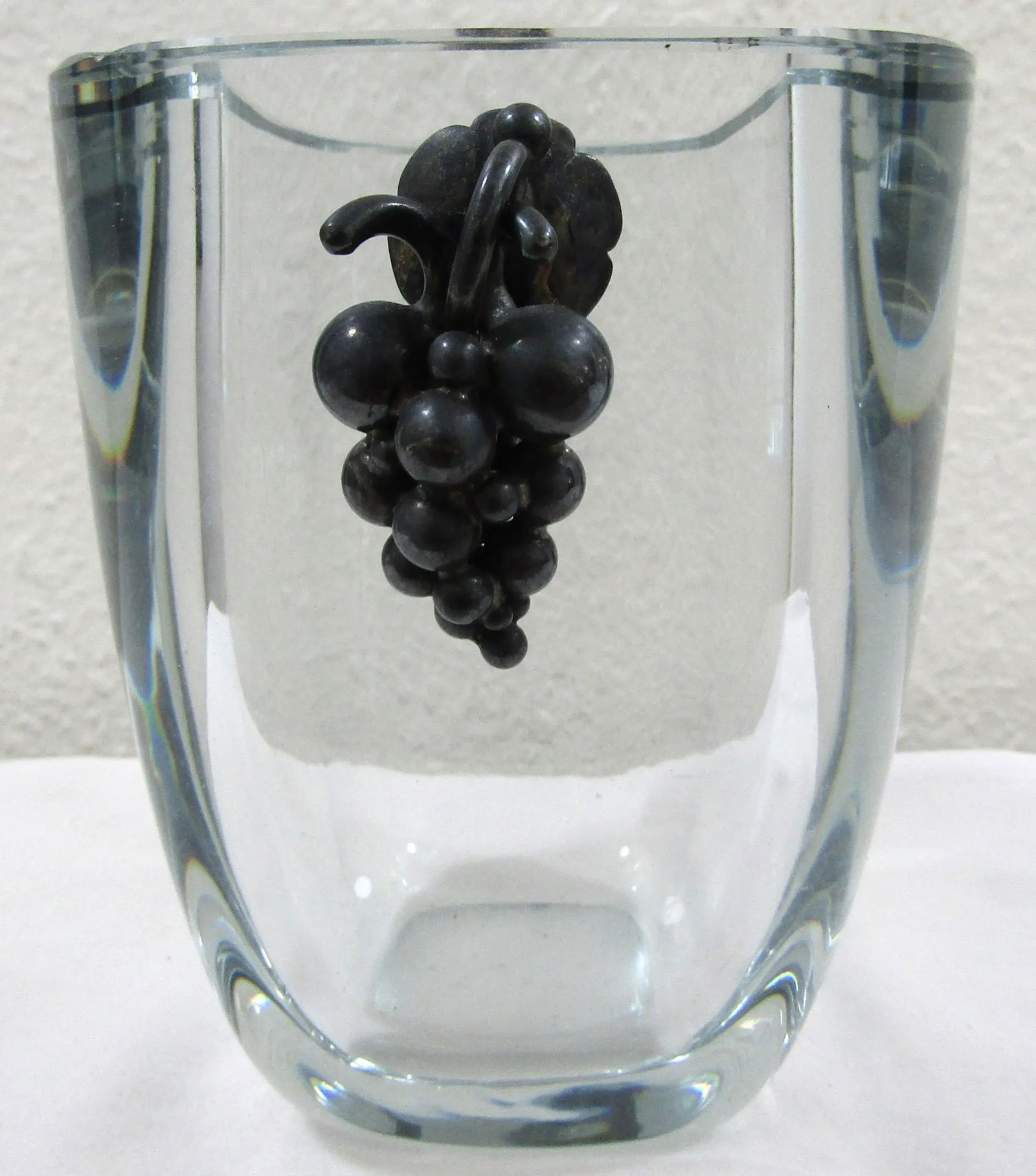 Antique 1940's Danske Guldsmede Handvaerk Dgh Denmark Sterling Glass Vessel Vase - 8