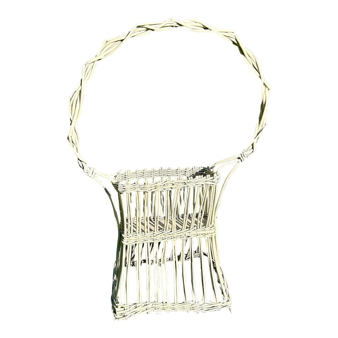 1920s Large, Antique Wicker Flower Basket: This is a gorgeous, wicker basket that displays large sprays of flowers"”beautifully! It can be decorated seasonally or for each holiday"”an interesting addition to your home's entrance