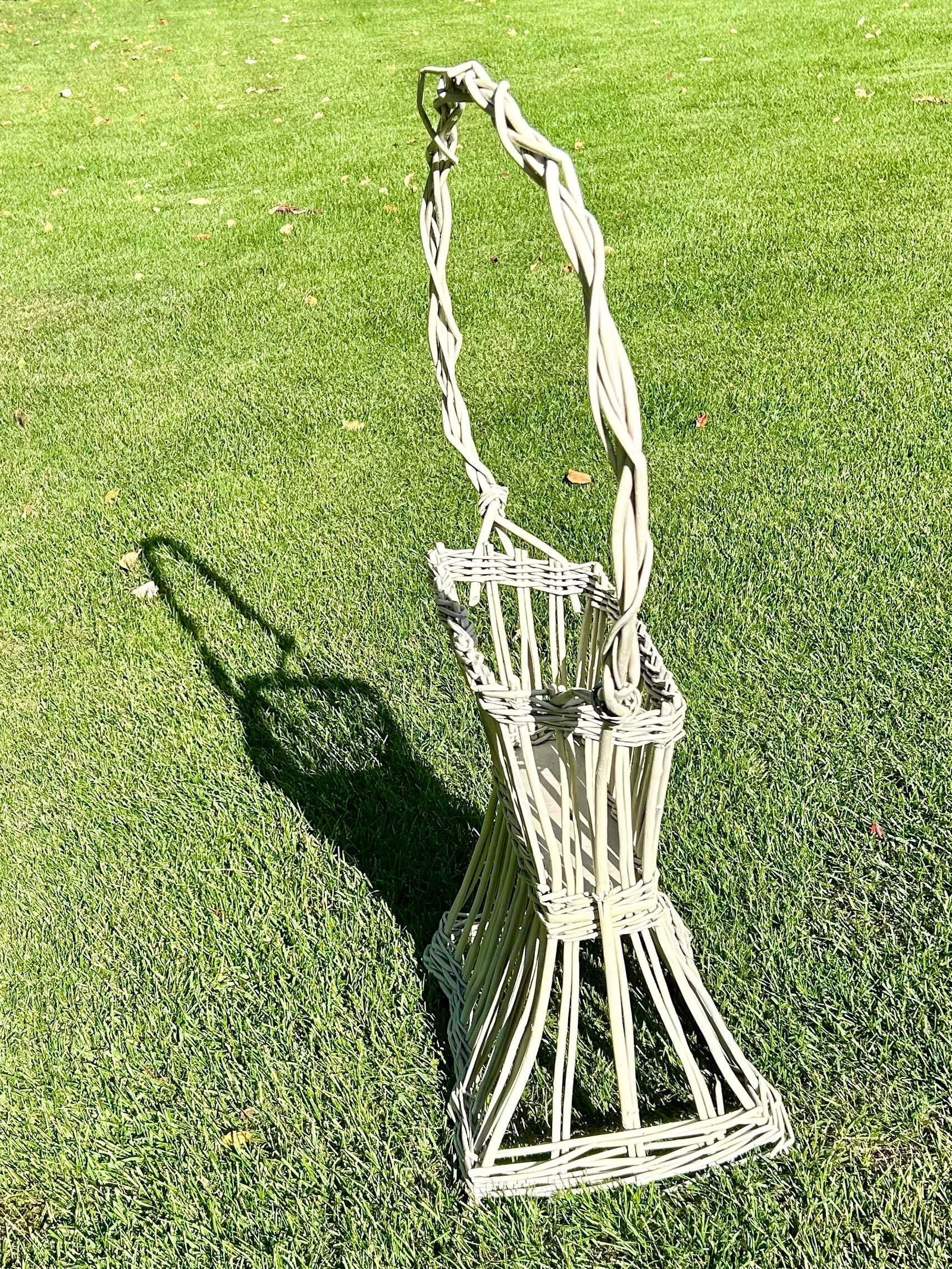 1920s Large, Antique Wicker Flower Basket - 3