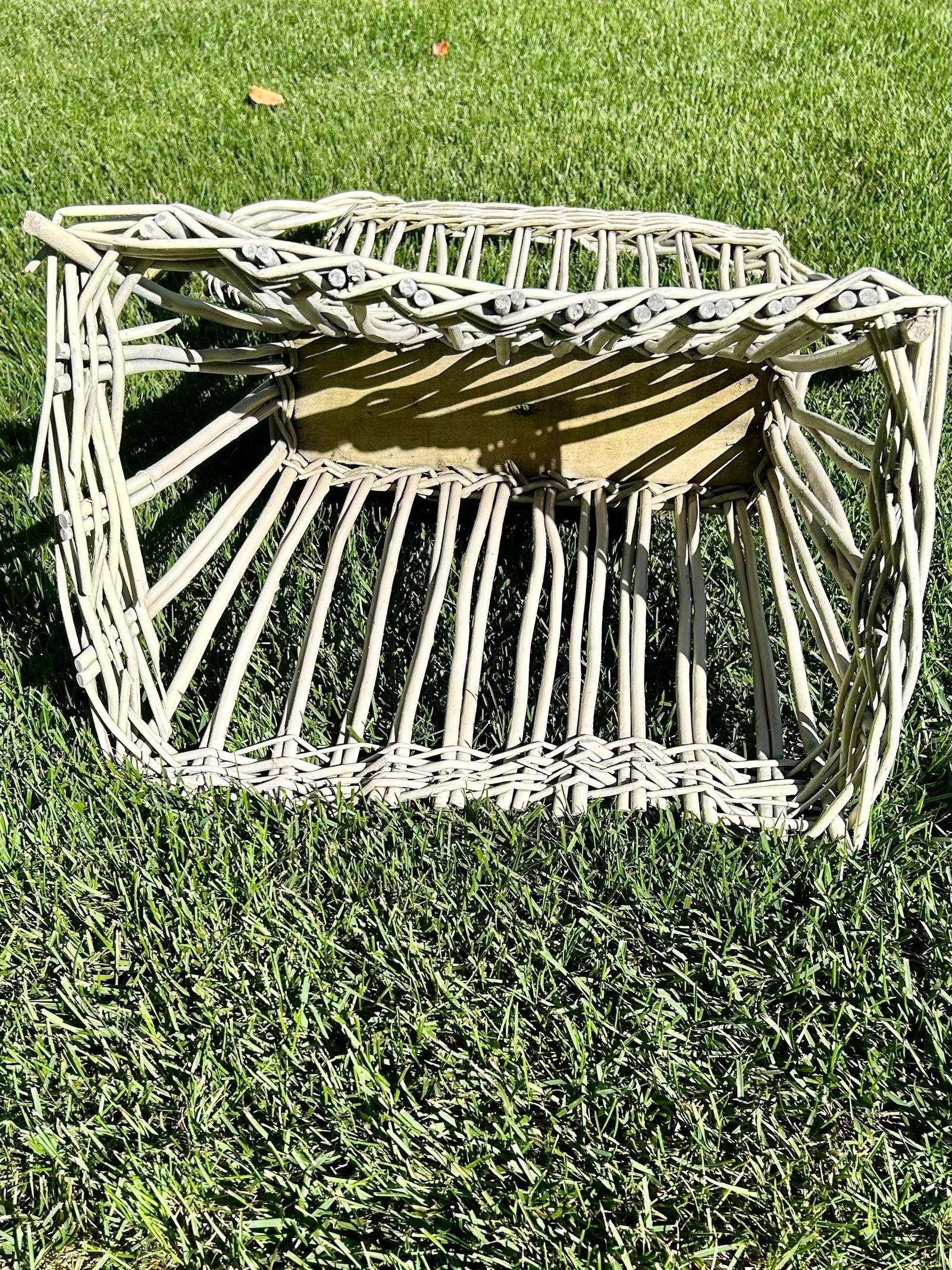 1920s Large, Antique Wicker Flower Basket - 4