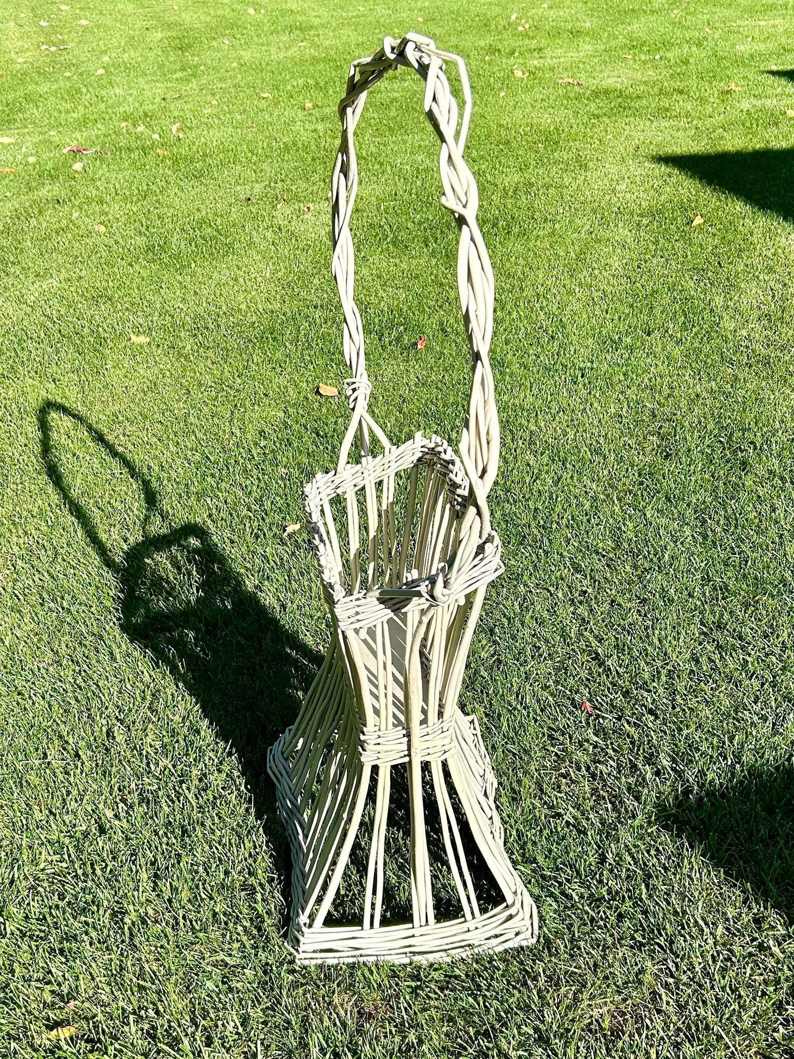 1920s Large, Antique Wicker Flower Basket - 7