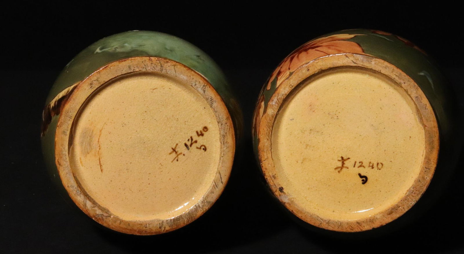 English Pottery Vases Decorated With Flowers and Leaves, Doulton - 4