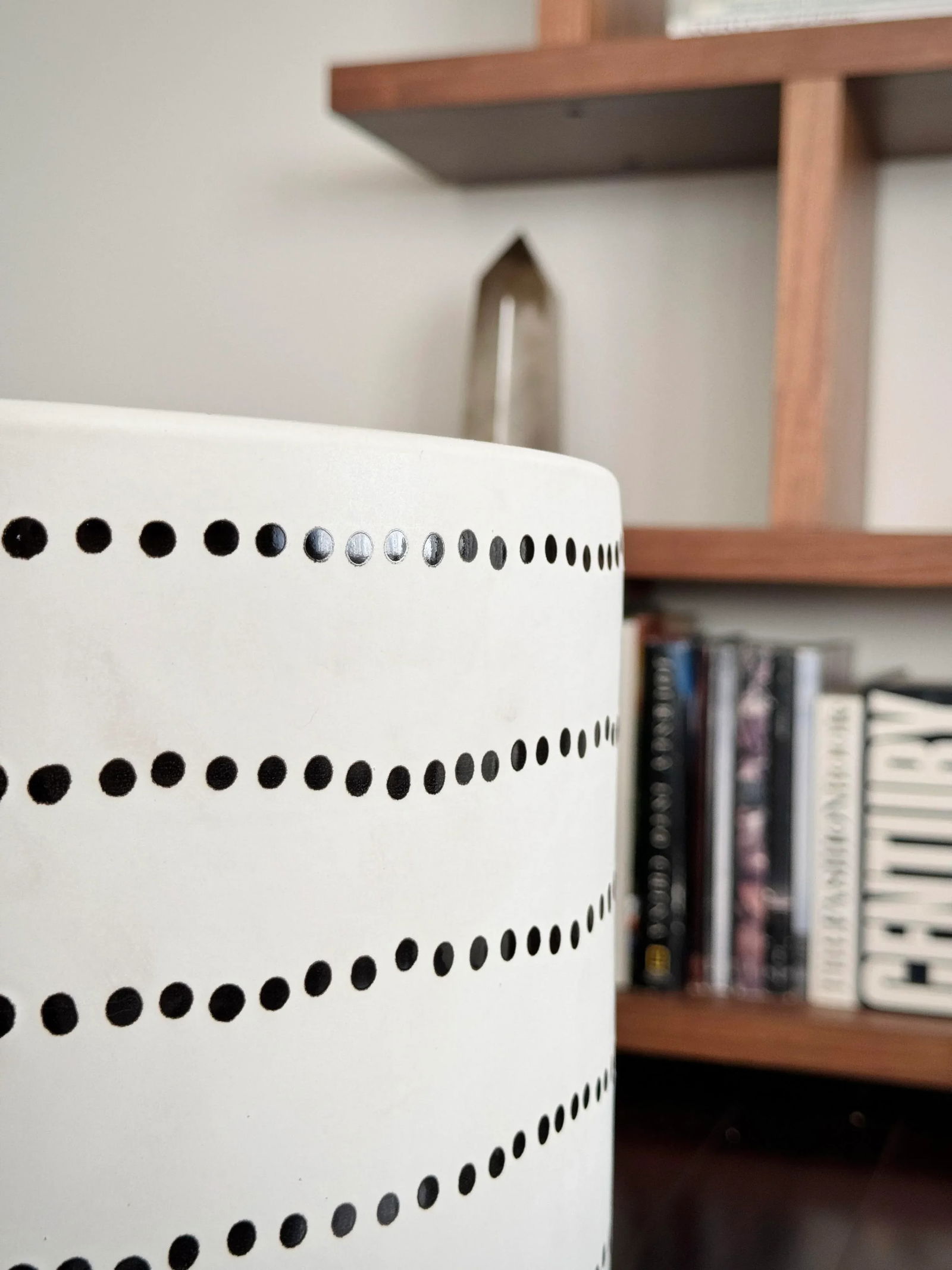 Minimalist Black and White Dot Pattern Made Goods Geoffrey Ceramic Indoor/Outdoor Stool - 10
