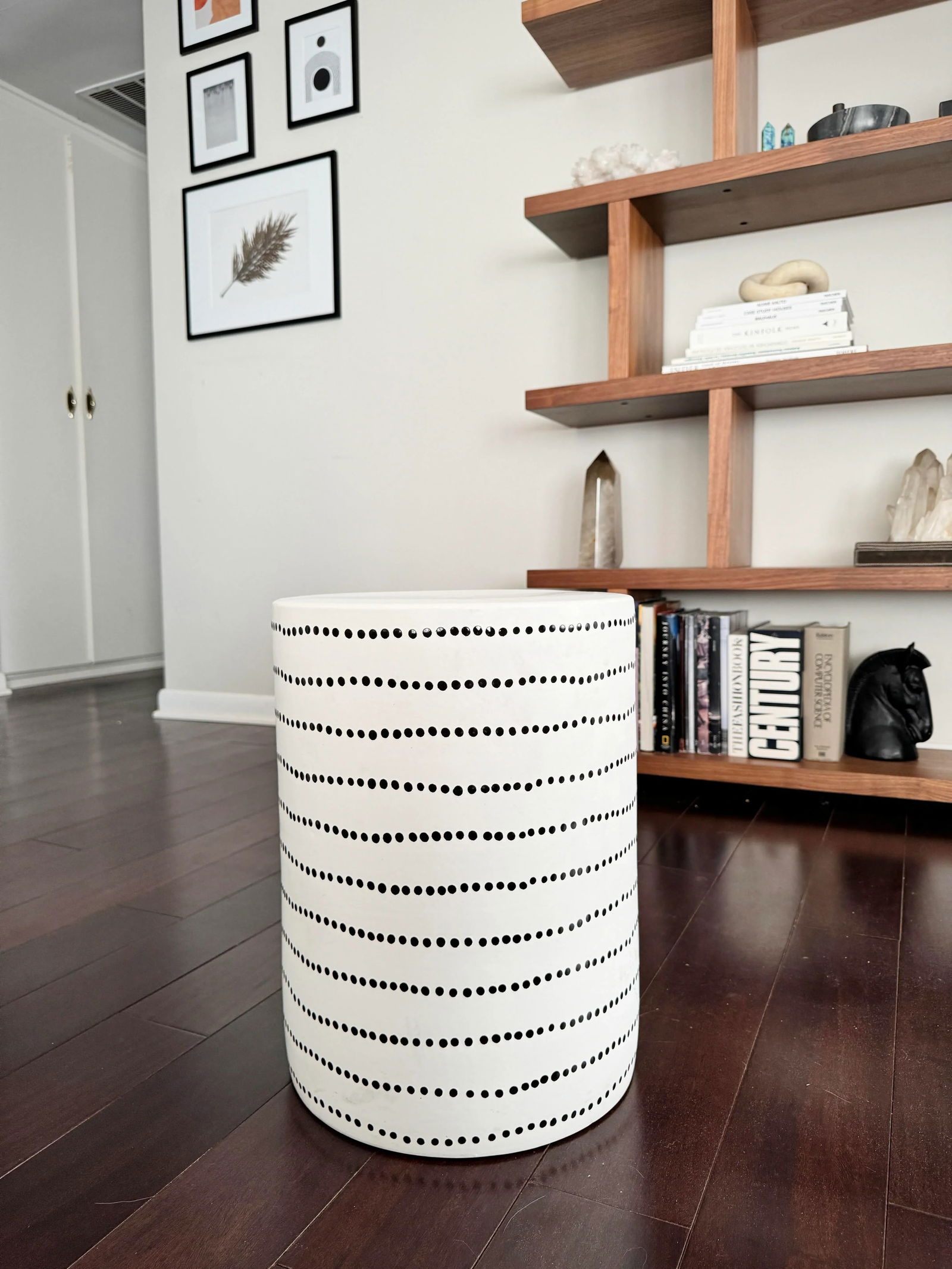 Minimalist Black and White Dot Pattern Made Goods Geoffrey Ceramic Indoor/Outdoor Stool - 11