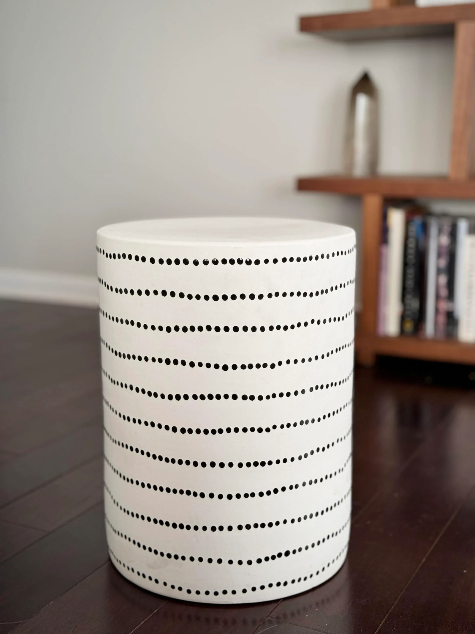 Minimalist Black and White Dot Pattern Made Goods Geoffrey Ceramic Indoor/Outdoor Stool - 3