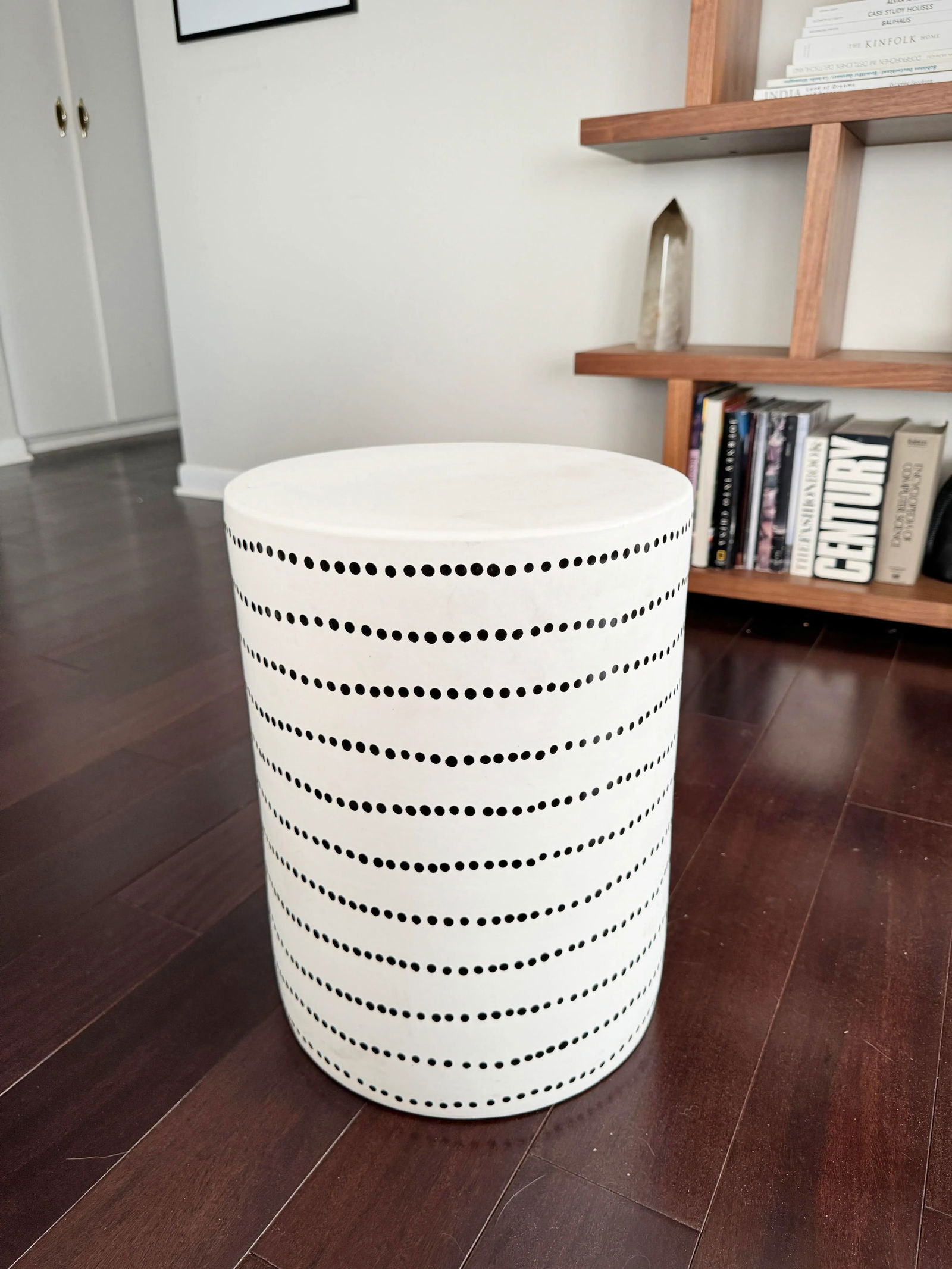 Minimalist Black and White Dot Pattern Made Goods Geoffrey Ceramic Indoor/Outdoor Stool - 4